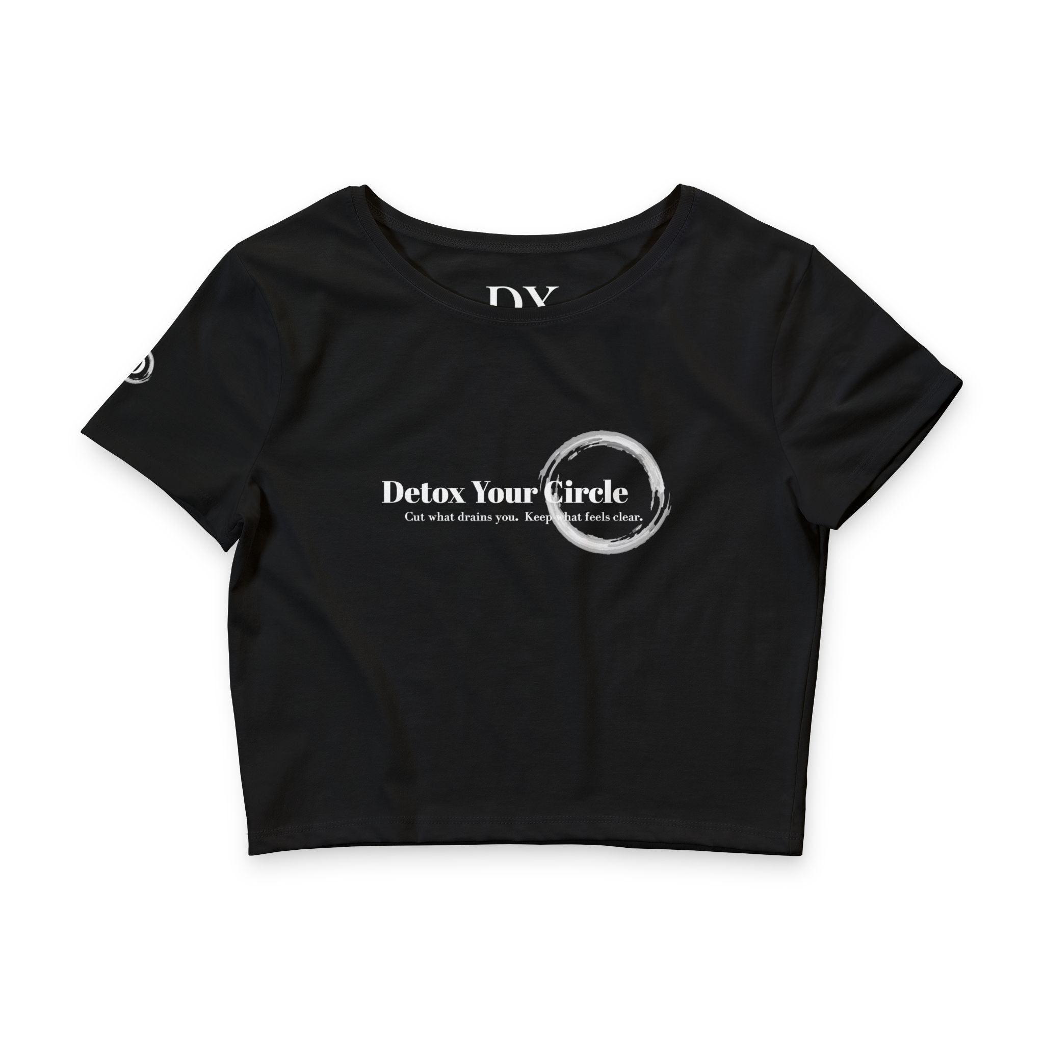 The Boundary Crop Tee — "Detox Your Circle" (Black)