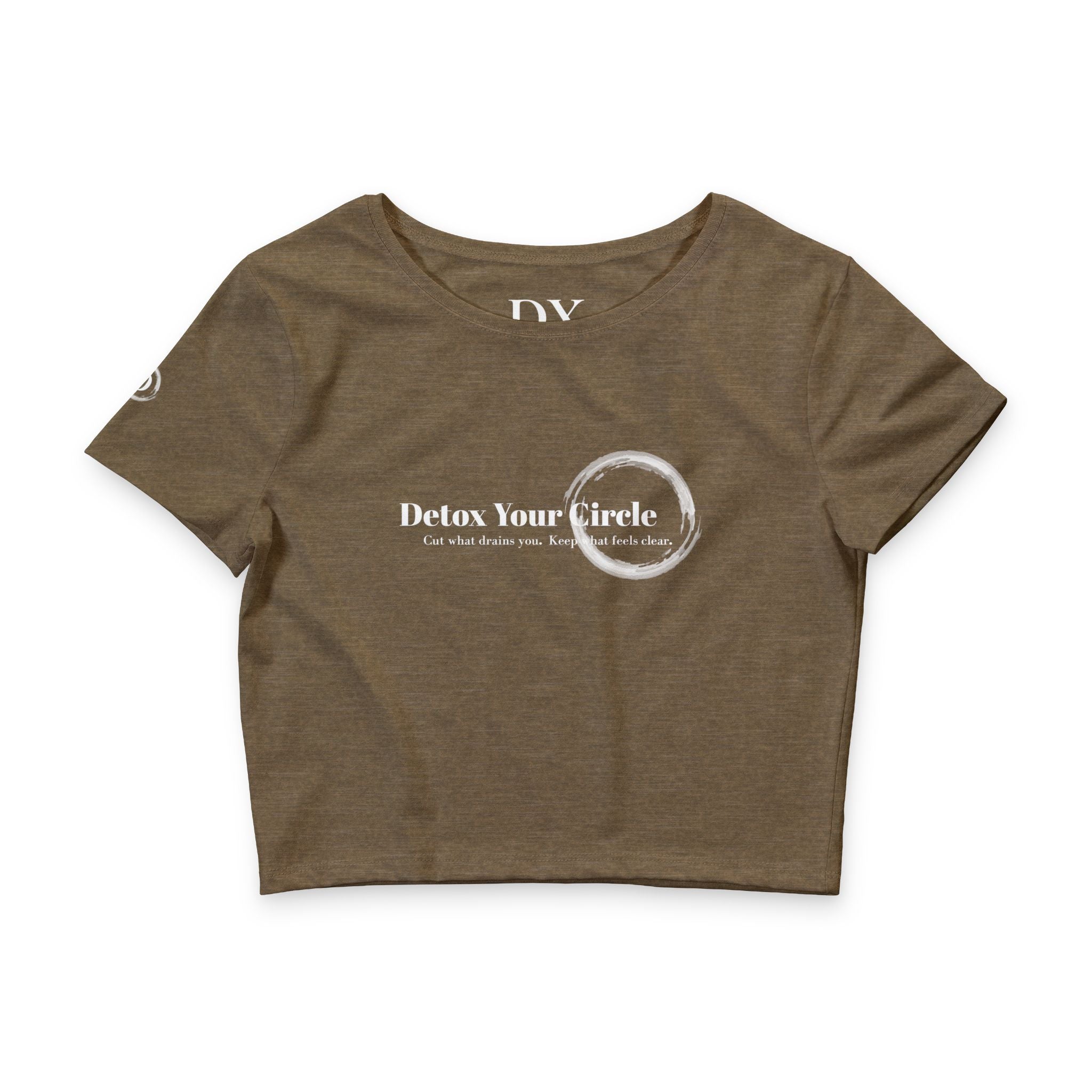The Boundary Crop Tee — "Detox Your Circle" (Olive)
