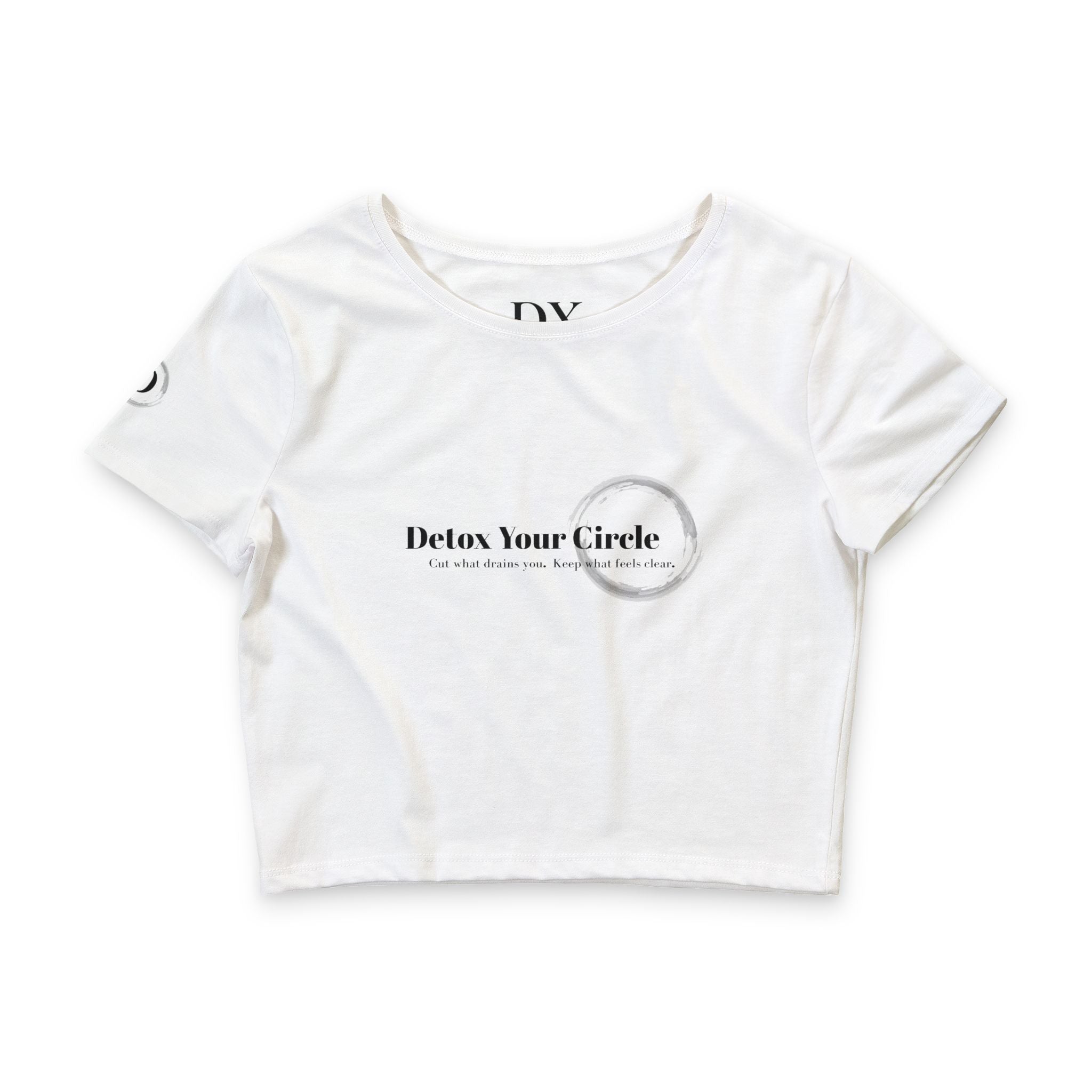 The Boundary Crop Tee — "Detox Your Circle" (White)