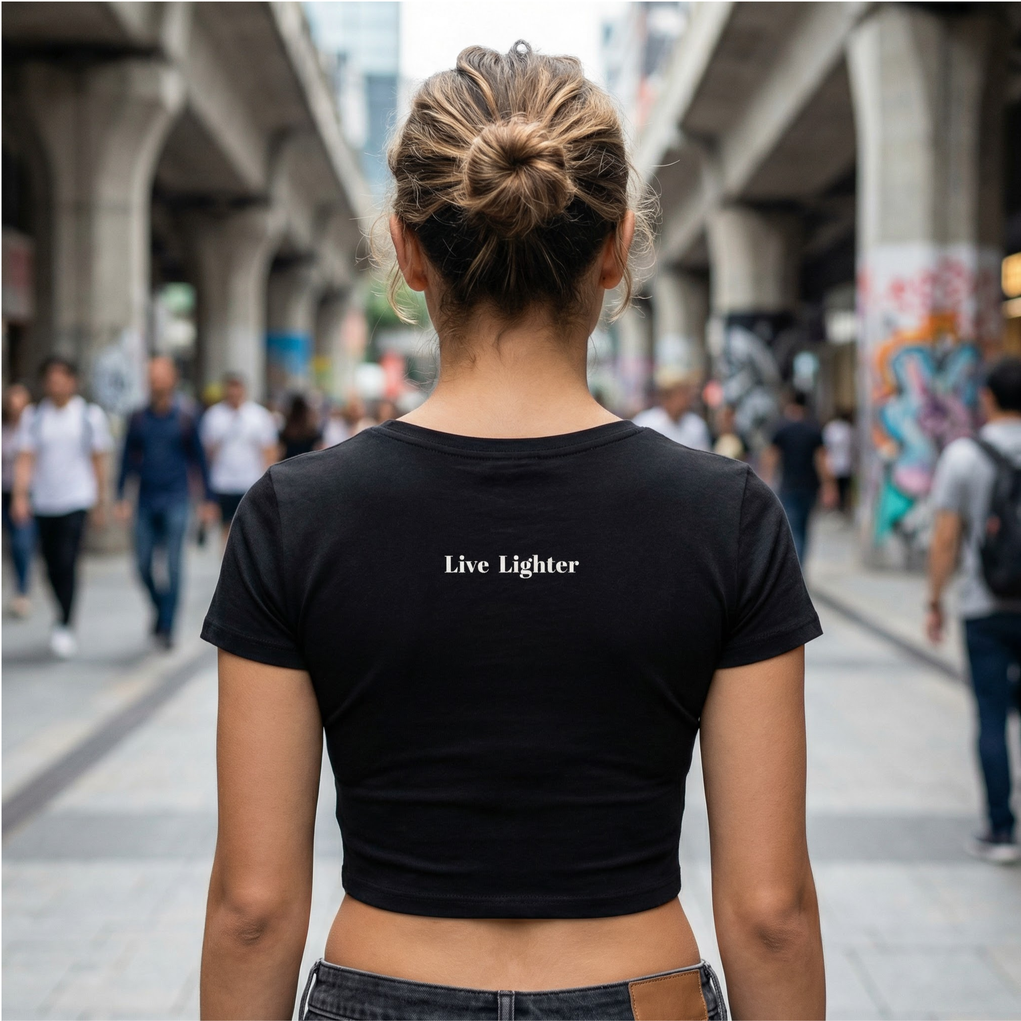 The Boundary Crop Tee — "Detox Your Circle" (Black)