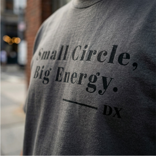 The Boundary Heavy Tee — "Small Circle, Big Energy" (Charcoal)