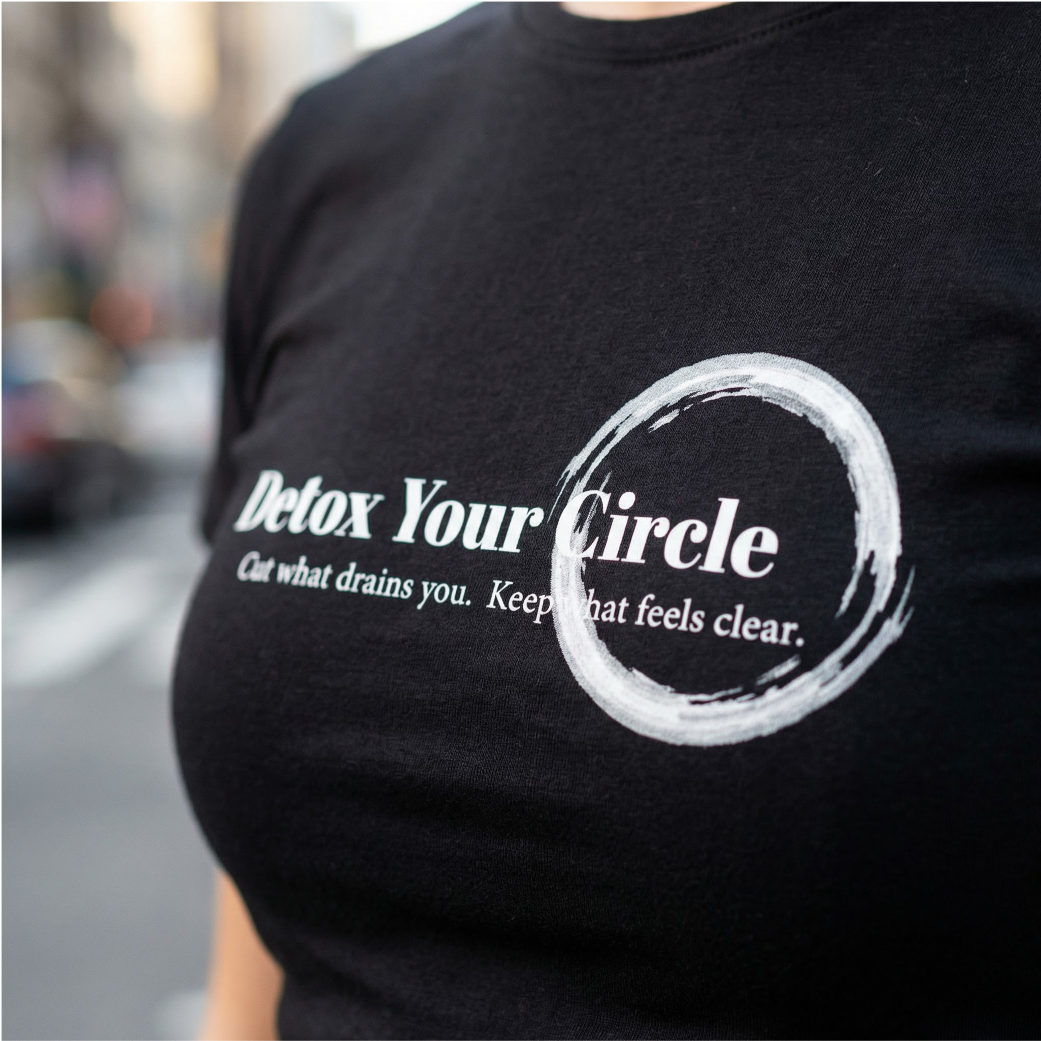 The Boundary Crop Tee — "Detox Your Circle" (Black)