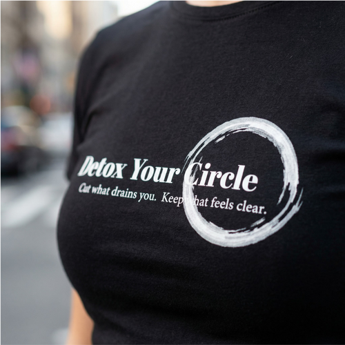 The Boundary Crop Tee — "Detox Your Circle" (Black)