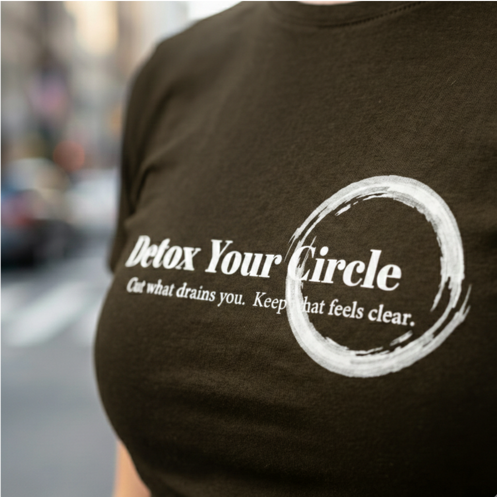 The Boundary Crop Tee — "Detox Your Circle" (Olive)