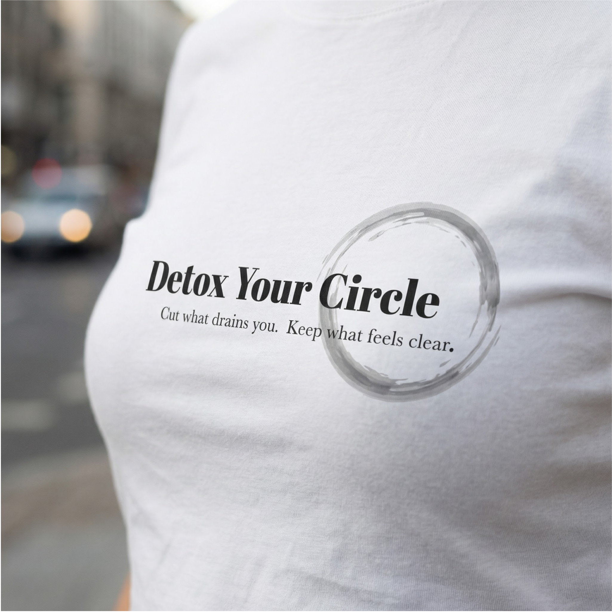 The Boundary Crop Tee — "Detox Your Circle" (White)